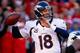 KANSAS CITY, MO - NOVEMBER 25: Quarterback Peyton Manning #18 of the Denver Broncos passes during the game against the Kansas City Chiefs at Arrowhead Stadium on November 25, 2012 in Kansas City, Missouri. (Photo by Jamie Squire/Getty Images)