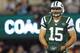EAST RUTHERFORD, NJ - NOVEMBER 22: Quarterback Tim Tebow #15 of the New York Jets during warm ups before the start of their game against the New England Patriots at MetLife Stadium on November 22, 2012 in East Rutherford, New Jersey. (Photo by Rich Schultz /Getty Images)