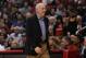LOS ANGELES, CA - NOVEMBER 07: Head coach Gregg Popovich of the San Antonio Spurs reacts during the game with the Los Angeles Clippers at Staples Center on November 7, 2012 in Los Angeles, California. NOTE TO USER: User expressly acknowledges and agrees that, by downloading and or using this photograph, User is consenting to the terms and conditions of the Getty Images License Agreement. (Photo by Stephen Dunn/Getty Images)