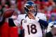 KANSAS CITY, MO - NOVEMBER 25: Quarterback Peyton Manning #18 of the Denver Broncos passes during the game against the Kansas City Chiefs at Arrowhead Stadium on November 25, 2012 in Kansas City, Missouri. (Photo by Jamie Squire/Getty Images)