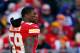 KANSAS CITY, MO - NOVEMBER 25: Inside linebacker Jovan Belcher #59 of the Kansas City Chiefs walks off the field during his final game against the Denver Broncos at Arrowhead Stadium on November 25, 2012 in Kansas City, Missouri. (Photo by Jamie Squire/Getty Images)