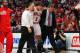 Apr 28, 2012; Chicago, IL, USA; Chicago Bulls injured point guard Derrick Rose (1) is helped off the court by medical staff during the fourth quarter in the Eastern Conference quarterfinals of the 2012 NBA Playoffs against the Philadelphia 76ers at the United Center. The Bulls won 103-91. Mandatory Credit: Dennis Wierzbicki-US PRESSWIRE
