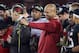STANFORD, CA - NOVEMBER 30: Stanford Cardinal head coach David Shaw holds up a rose after the Cardinal beat the UCLA Bruins 27-24 in the Pac-12 Championship game at Stanford Stadium on November 30, 2012 in Stanford, California. (Photo by Ezra Shaw/Getty Images)