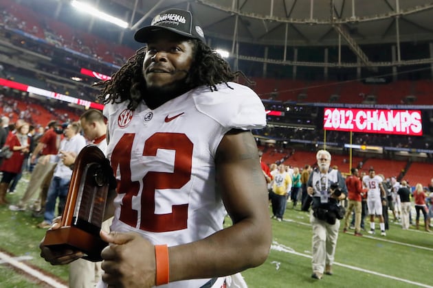 Alabama's Eddie Lacy Has His Moment in the Spotlight as Game MVP
