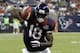 Aug 18, 2012; Houston, TX, USA; Houston Texans wide receiver Lestar Jean (18) catches a touchdown pass against the San Francisco 49ers in the second quarter at Reliant Stadium. Mandatory Credit: Brett Davis-US PRESSWIRE