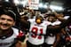 Nov 30, 2012; Detroit, MI, USA; Northern Illinois Huskies defensive tackle Anthony Wells (91) celebrates after defeating Kent State Golden Flashes 44-37 in double overtime to win the 2012 MAC Championship at Ford Field. Mandatory Credit: Andrew Weber-US PRESSWIRE