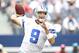 Nov 18, 2012; Arlington, TX, USA; Dallas Cowboys quarterback Tony Romo (9) throws a pass during the game against the Cleveland Browns at Cowboys Stadium. The Cowboys beat the Browns 23-20 in overtime. Mandatory Credit: Tim Heitman-US PRESSWIRE