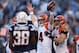 SAN DIEGO, CA - DECEMBER 02: Quarterback Andy Dalton #14 of the Cincinnati Bengals celebrates a touchdown with teammate Brian Leonard #40 against the San Diego Chargers in the second half at Qualcomm Stadium on December 2, 2012 in San Diego, California. The Bengals defeated the Chargers 20-13. (Photo by Jeff Gross/Getty Images)