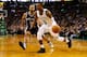 BOSTON, MA - NOVEMBER 21: Rajon Rondo #9 of the Boston Celtics drives to the basket against the San Antonio Spurs during the game at TD Garden on November 21, 2012 in Boston, Massachusetts. NOTE TO USER: User expressly acknowledges and agrees that, by downloading and or using this photograph, User is consenting to the terms and conditions of the Getty Images License Agreement. (Photo by Jared Wickerham/Getty Images)