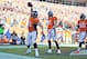 Defensive tackle Mitch Unrein caught one of Peyton Manning's three touchdown passes.