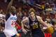 Nov 16, 2012; Philadelphia, PA, USA; Utah Jazz guard Gordon Hayward (20) is defended by Philadelphia 76ers guard Jason Richardson (23) during the first quarter at the Wachovia Center. Mandatory Credit: Howard Smith-US PRESSWIRE