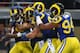 ST. LOUIS, MO - DECEMBER 2: Janoris Jenkins #21 of the St. Louis Rams is congratulated by teammate after scoring a touchdown on a fumble recovery against the St. Louis Rams at the Edward Jones Dome on December 2, 2012 in St. Louis, Missouri. The Rams beat the 49ers 16-13 in overtime. (Photo by Dilip Vishwanat/Getty Images)