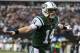 EAST RUTHERFORD, NJ - DECEMBER 02: Greg McElroy #14 of the New York Jets celebrates throwing his first touchdown in the NFL to Jeff Cumberland #86 against the Arizona Cardinals during their game at at MetLife Stadium on December 2, 2012 in East Rutherford, New Jersey. The Jets won 7-6. (Photo by Al Bello/Getty Images)