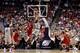 COLUMBUS, OH - MARCH 18: Hollis Thompson #1 of the Georgetown Hoyas drives to the basket against C.J. Leslie #5 of the North Carolina State Wolfpack during the third round of the 2012 NCAA Men's basketball tournament at Nationwide Arena on March 18, 2012 in Columbus, Ohio. (Photo by Rob Carr/Getty Images)