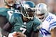 PHILADELPHIA, PA - NOVEMBER 11: Michael Vick #7 of the Philadelphia Eagles carries the ball as Josh Brent #92 of the Dallas Cowboys defends on November 11, 2012 at Lincoln Financial Field in Philadelphia, Pennsylvania. (Photo by Elsa/Getty Images)