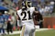 DETROIT, MI - SEPTEMBER 09: Janoris Jenkins #21 of the St. Louis Rams runs down field after an interception against the Detroit Lions at Ford Field on September 9, 2012 in Detroit, Michigan. The Lions won 27-23 (Photo by Dave Reginek/Getty Images)