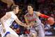 Nov 9, 2012; Brooklyn, NY, USA; Maryland Terrapins guard Seth Allen (4) drives around Kentucky Wildcats guard Jarrod Polson (5) during the first half of the game at the Barclays Center Classic held at Barclays Center. Mandatory Credit: Anthony Gruppuso-USA TODAY Sports
