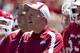 FAYETTEVILLE, AR - APRIL 21: Offensive Coordinator Paul Petrino of the Arkansas Razorbacks yells to his players during the Spring Game at Donald W. Reynolds Stadium on April 21, 2012 in Fayetteville, Arkansas. (Photo by Wesley Hitt/Getty Images)
