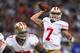 ST. LOUIS, MO - DECEMBER 2: Colin Kaepernick #7 of the San Francisco 49ers passes against the St. Louis Rams at the Edward Jones Dome on December 2, 2012 in St. Louis, Missouri. (Photo by Dilip Vishwanat/Getty Images)