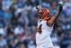 SAN DIEGO, CA - DECEMBER 02: Defensive tackle Domata Peko #94 of the Cincinnati Bengals celebrates a tackle in the second half against the San Diego Chargers at Qualcomm Stadium on December 2, 2012 in San Diego, California. The Bengals defeated the Chargers 20-13. (Photo by Jeff Gross/Getty Images)