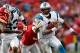 KANSAS CITY, MO - DECEMBER 02: Quarterback Cam Newton #1 of the Carolina Panthers carries the ball cduring the game against the Kansas City Chiefs at Arrowhead Stadium on December 2, 2012 in Kansas City, Missouri. (Photo by Jamie Squire/Getty Images)