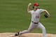 KANSAS CITY, MO - SEPTEMBER 16: Dan Haren #24 of the Los Angeles Angels of Anaheim pitches against the Kansas City Royals in the first inning at Kauffman Stadium on September 16, 2012 in Kansas City, Missouri. (Photo by Ed Zurga/Getty Images)