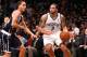 Dec. 4, 2012; Brooklyn, NY, USA; Brooklyn Nets point guard Deron Williams (8) dribbles the ball against the Oklahoma City Thunder during the second half at Barclays Center. Thunder won 117-111. Mandatory Credit: Debby Wong-USA TODAY Sports