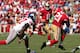 SAN FRANCISCO, CA - OCTOBER 14: Running back Frank Gore #21 of the San Francisco 49ers carries the ball past safety Stevie Brown #27 of the New York Giants at Candlestick Park on October 14, 2012 in San Francisco, California. The Giants won 26-3. (Photo by Stephen Dunn/Getty Images)