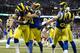 ST. LOUIS, MO - DECEMBER 02: Cornerback Janoris Jenkins #21 of the St. Louis Rams celebrates with teammates in the end zone after recovering a fumble for a touchdown during the game against the San Francisco 49ers at the Edward Jones Dome on December 02, 2012 in St. Louis, Missouri. The Rams beat the 49ers 16-13 in overtime. (Photo by David Welker/Getty Images)