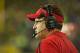 EUGENE, OR - SEPTEMBER 1: Head coach Gus Malzahn of the Arkansas State Red Wolves calls a play against the Oregon Ducks on September 1, 2012 at Autzen Stadium in Eugene, Oregon. (Photo by Craig Mitchelldyer/Getty Images)