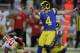 December 2, 2012; St. Louis, MO, USA; St. Louis Rams kicker Greg Zuerlein (4) watches his game winning 54 yard field goal during overtime against the San Francisco 49ers at the Edward Jones Dome. St. Louis defeated San Francisco 16-13 in overtime. Mandatory Credit: Jeff Curry-USA TODAY Sports