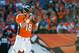DENVER, CO - DECEMBER 2: Quarterback Peyton Manning #18 of the Denver Broncos looks for an open receiver during a game against the Tampa Bay Buccaneers at Sports Authority Field at Mile High on December 2, 2012 in Denver, Colorado. (Photo by Dustin Bradford/Getty Images)