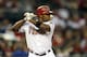 PHOENIX, AZ - OCTOBER 02: Justin Upton #10 of the Arizona Diamondbacks bats against the Colorado Rockies during the MLB game at Chase Field on October 2, 2012 in Phoenix, Arizona. The Diamondbacks defeated the Rockies 5-3. (Photo by Christian Petersen/Getty Images)
