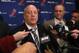 NEW YORK, NY - DECEMBER 04: (L-R) Bill Daly, Deputy Commissioner of the National Hockey League and Steve Fehr of the NHL Players Association address the media following negotiations at the Westin Times Square Hotel on December 4, 2012 in New York City. (Photo by Bruce Bennett/Getty Images)