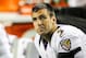 August 9, 2012; Atlanta, GA, USA; Baltimore Ravens quarterback Joe Flacco (5) in the game against the Atlanta Falcons at the Georgia Dome. The Ravens beat the Falcons 31-17. Mandatory Credit: Daniel Shirey-USA TODAY Sports