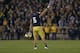 SOUTH BEND, IN - NOVEMBER 17: Manti T'eo #5 of the Notre Dame Fighting Irish waves to the crowd as he leaves the home field for the last time during a game against the Wake Forest Demon Deacons at Notre Dame Stadium on November 17, 2012 in South Bend, Indiana. Notre Dame defeated Wake Forest 38-0. (Photo by Jonathan Daniel/Getty Images)