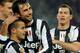 TURIN, ITALY - DECEMBER 01: Sebastian Giovinco (L) of Juventus celebrates his goal with team-mates Mirko Vucinic during the Serie A match between Juventus and Torino FC at Juventus Arena on December 1, 2012 in Turin, Italy. (Photo by Valerio Pennicino/Getty Images)
