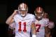 GLENDALE, AZ - DECEMBER 11: Quarterback Alex Smith #11 of the San Francisco 49ers leads teammates out onto the field before the NFL game against the Arizona Cardinals at the University of Phoenix Stadium on December 11, 2011 in Glendale, Arizona. The Cardinals defeated the 49ers 21-19. (Photo by Christian Petersen/Getty Images)