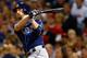 BOSTON, MA - SEPTEMBER 25: Jeff Keppinger #7 of the Tampa Bay Rays watches the ball after hitting a three-run home run in the second inning against the Boston Red Sox during the game on September 25, 2012 at Fenway Park in Boston, Massachusetts. (Photo by Jared Wickerham/Getty Images)