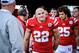 LINCOLN, NE - NOVEMBER 17: Running back Rex Burkhead #22 of the Nebraska Cornhuskers is congratulated by coach Bo Pelini before their game against the Minnesota Golden Gophers at Memorial Stadium on November 17, 2012 in Lincoln, Nebraska. (Photo by Eric Francis/Getty Images)