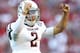 TUSCALOOSA, AL - NOVEMBER 10: Quarterback Johnny Manziel #2 of the Texas A&M Aggies celebrates after a touchdown during the game against the Alabama Crimson Tide at Bryant-Denny Stadium on November 10, 2012 in Tuscaloosa, Alabama. (Photo by Mike Zarrilli/Getty Images)