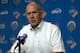 NEW YORK, NY - AUGUST 22: General manager Sandy Alderson of the New York Mets speaks during a press conference to announce they will place pitcher Johan Santana on the disabled list for the rest of the season before the Colordado Rockies vs Mets game at Citi field August 22, 2012 in the Flushing neighborhood of the Queens borough of New York City. (Photo by Jason Szenes/Getty Images)