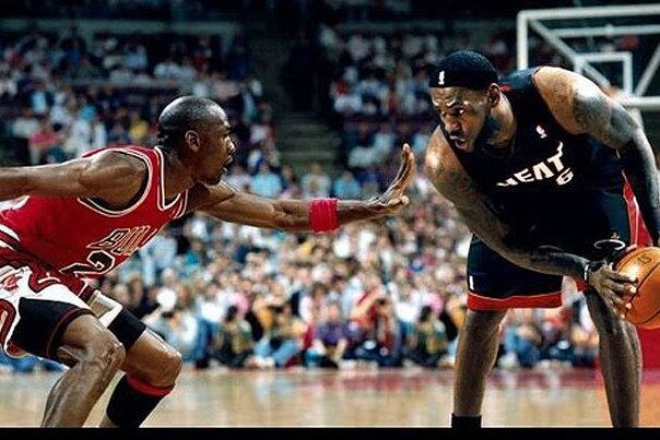 LeBron's Phone Wallpaper Is a Photoshopped Picture of Him and MJ Battling