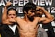 LAS VEGAS, NV - NOVEMBER 11: Boxer Manny Pacquiao steps on the scale to weigh 143 pounds during the official weigh-in for his bout against Juan Manuel Marquez at the MGM Grand Garden Arena November 11, 2011 in Las Vegas, Nevada. Pacquiao will defend his WBO welterweight title against Marquez when the two meet in the ring for the third time on November 12 in Las Vegas. (Photo by Ethan Miller/Getty Images)