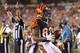 CINCINNATI, OH - AUGUST 23: Marvin Jones #82 of the Cincinnati Bengals scores a touchdown on a 15-yard reception against the Green Bay Packers during a preseason NFL game at Paul Brown Stadium on August 23, 2012 in Cincinnati, Ohio. (Photo by Joe Robbins/Getty Images)
