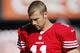 SAN FRANCISCO, CA - NOVEMBER 11: Quarterback Alex Smith #11 of the San Francisco 49ers warms up before a game against the St. Louis Rams on November 11, 2012 at Candlestick Park in San Francisco, California. Smith left the game with a concussion in the second quarter. The teams tied 24-24 in overtime. (Photo by Brian Bahr/Getty Images)
