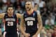 PITTSBURGH, PA - MARCH 17: Robert Sacre #0 and Elias Harris #20 of the Gonzaga Bulldogs react in the second half against the Ohio State Buckeyes during the third round of the 2012 NCAA Men's Basketball Tournament at Consol Energy Center on March 17, 2012 in Pittsburgh, Pennsylvania. (Photo by Gregory Shamus/Getty Images)