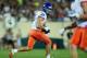 Aug 31, 2012; East Lansing, MI, USA; Boise State Broncos wide receiver Kirby Moore (34) makes a catch and looks to get out of bounds in the second quarter against the Michigan State Spartans at Spartan Stadium. Mandatory Credit: Andrew Weber-US Presswire
