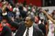 Jan 28, 2012; Youngstown, OH, USA; Cleveland State Vikings head coach Gary Waters waves to the crowd after a 67-47 win over Youngstown State Penguins at the Beeghly Center. Mandatory Credit: David Richard-USA TODAY Sports