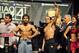 Dec 7, 2012; Las Vegas, NV, USA; Manny Pacquiao (left) and Juan Manuel Marquez pose for a photo during their weigh-in the day before their fight at MGM Grand Garden Arena. Mandatory Credit: Joe Camporeale-USA TODAY Sports